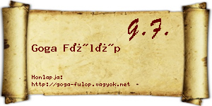 Goga Fülöp névjegykártya